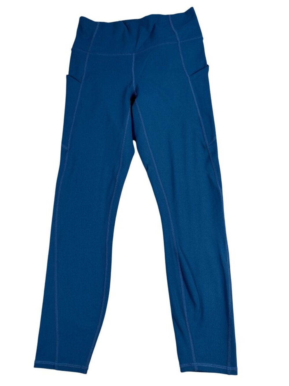 Pureluxe By Fabletics High-Waist Leggings Blue Sz S Side Pockets Stretch Active